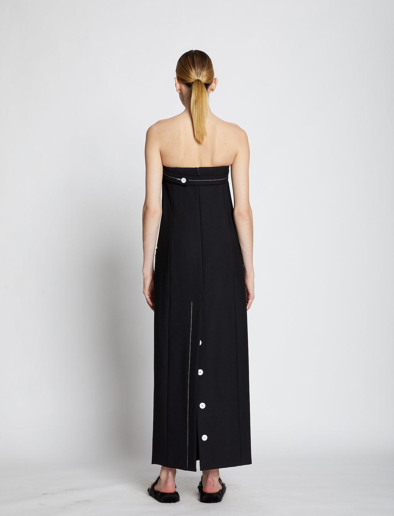 Technical Wool Strapless Dress #2