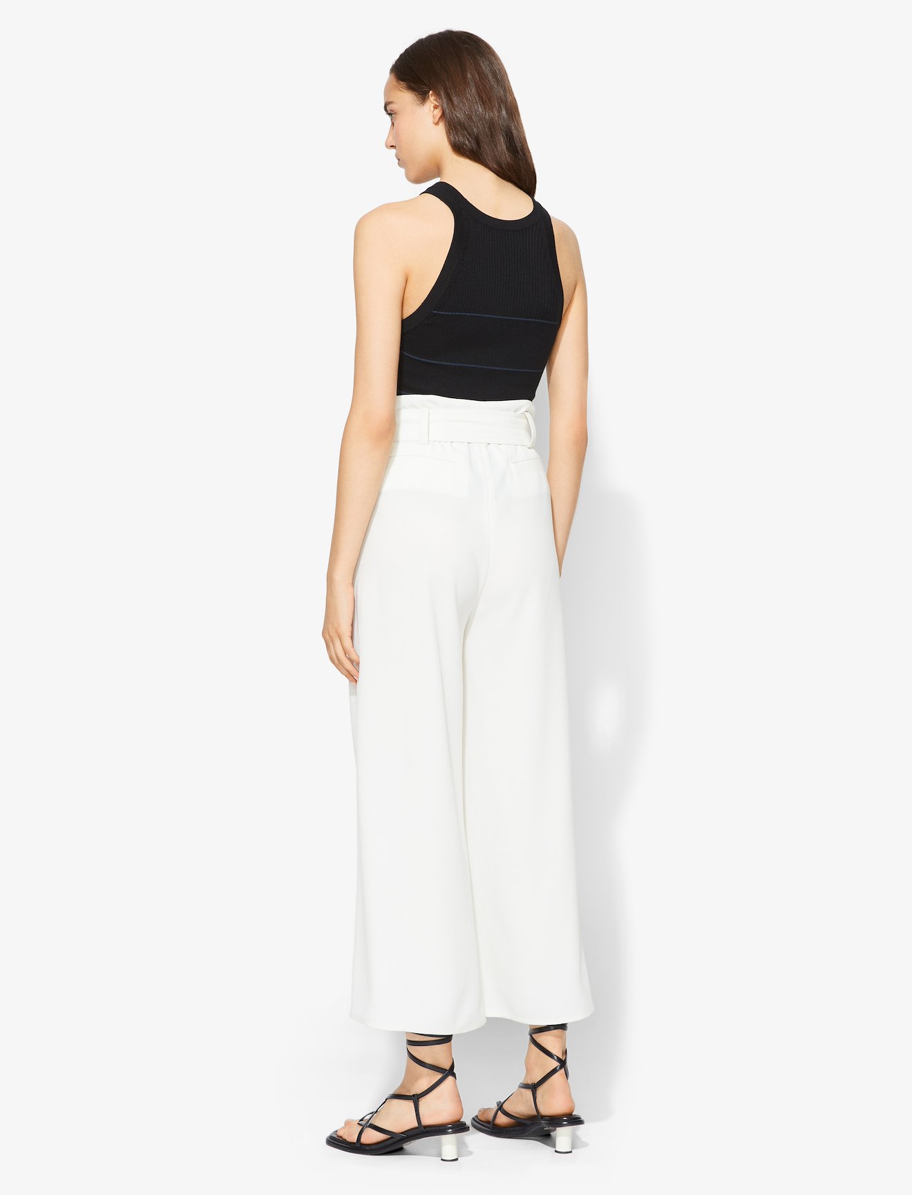 Texture Crepe Belted Pants #3