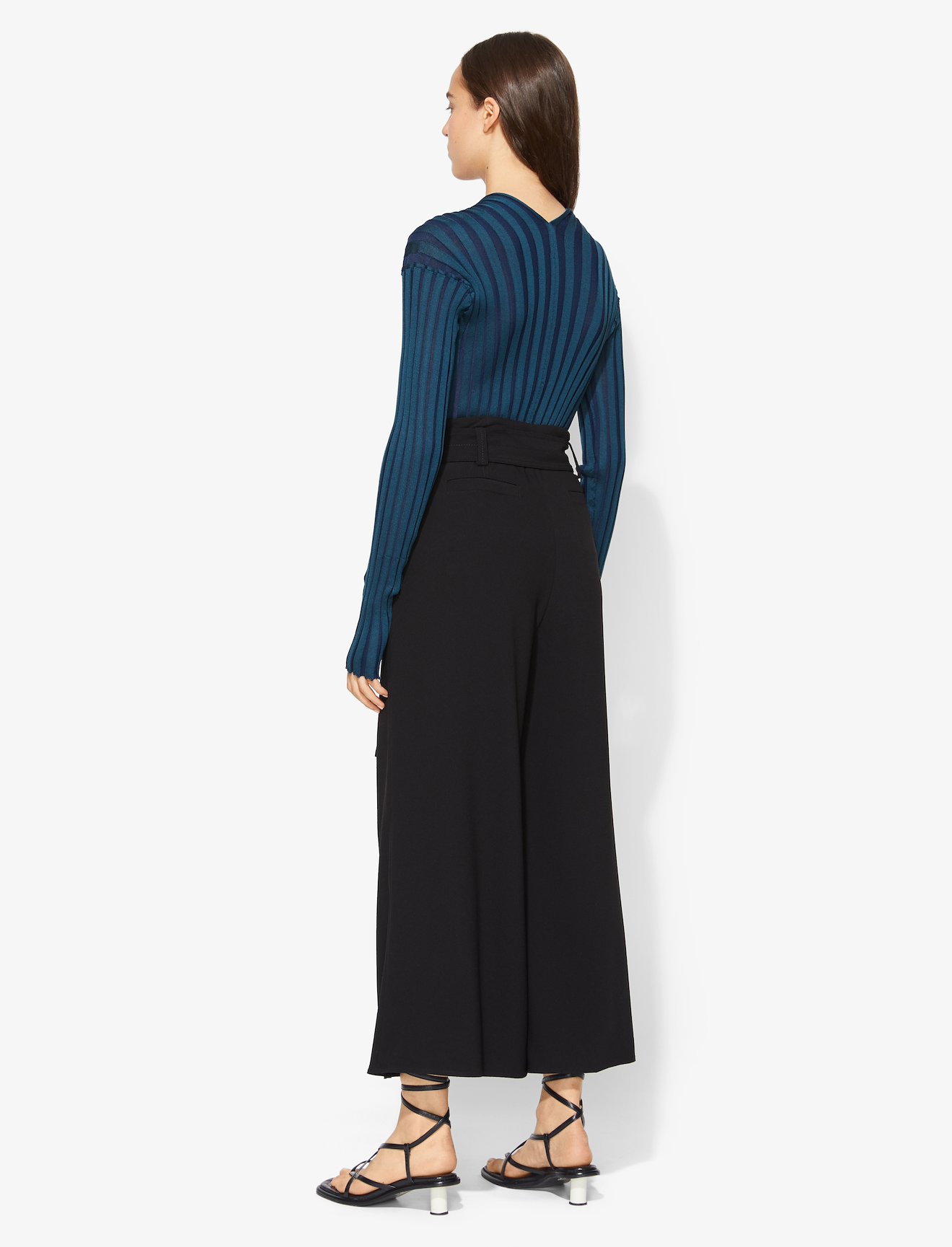 Texture Crepe Belted Pants #3