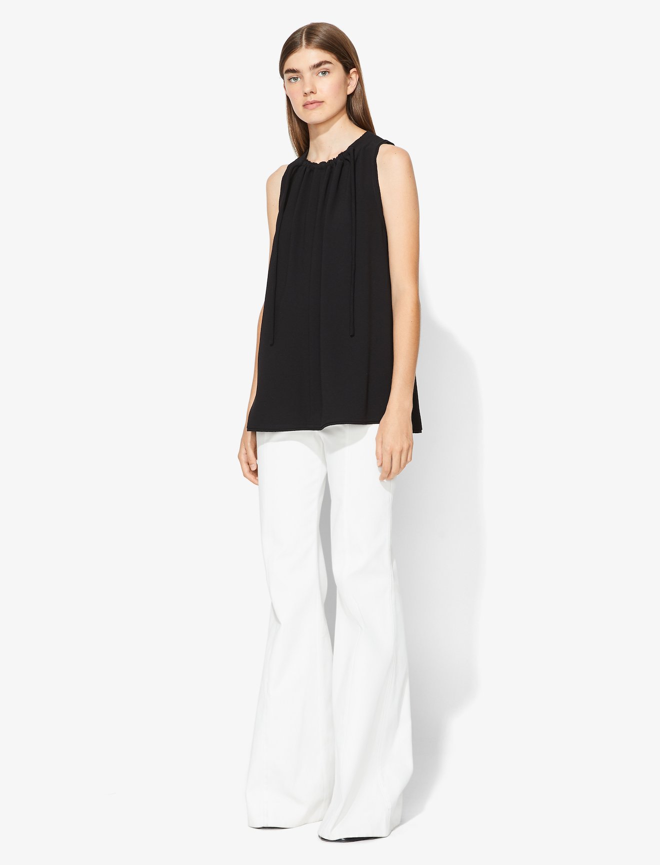 Textured Crepe Cinched Tie Top #2