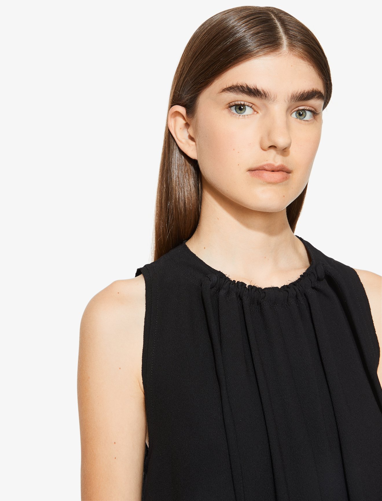 Textured Crepe Cinched Tie Top #4