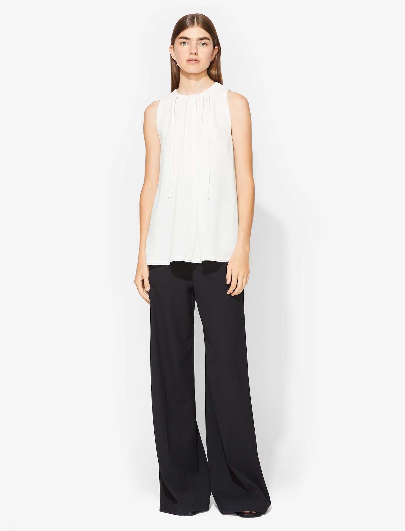 Textured Crepe Cinched Tie Top #1