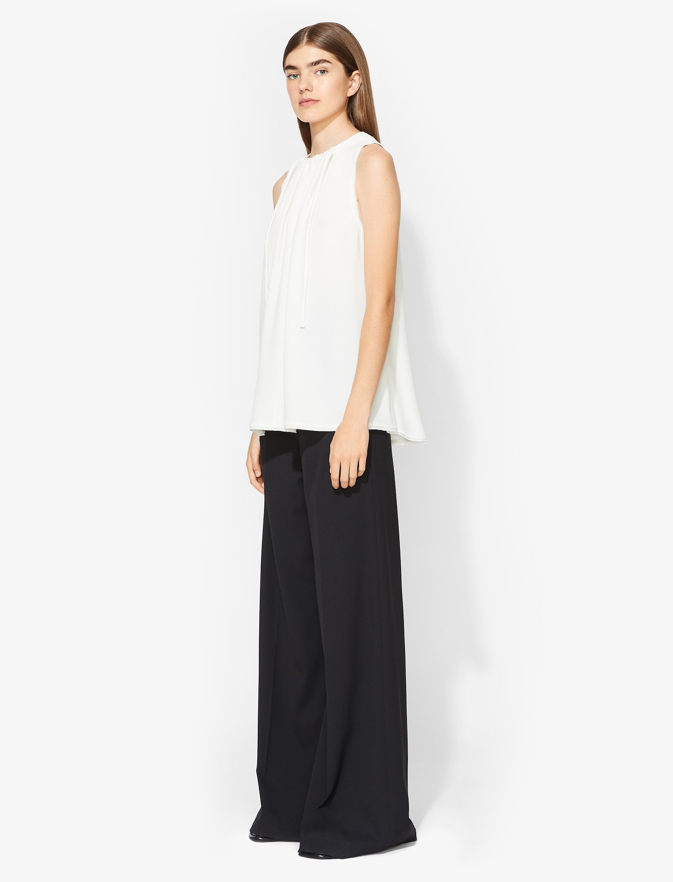 Textured Crepe Cinched Tie Top #2