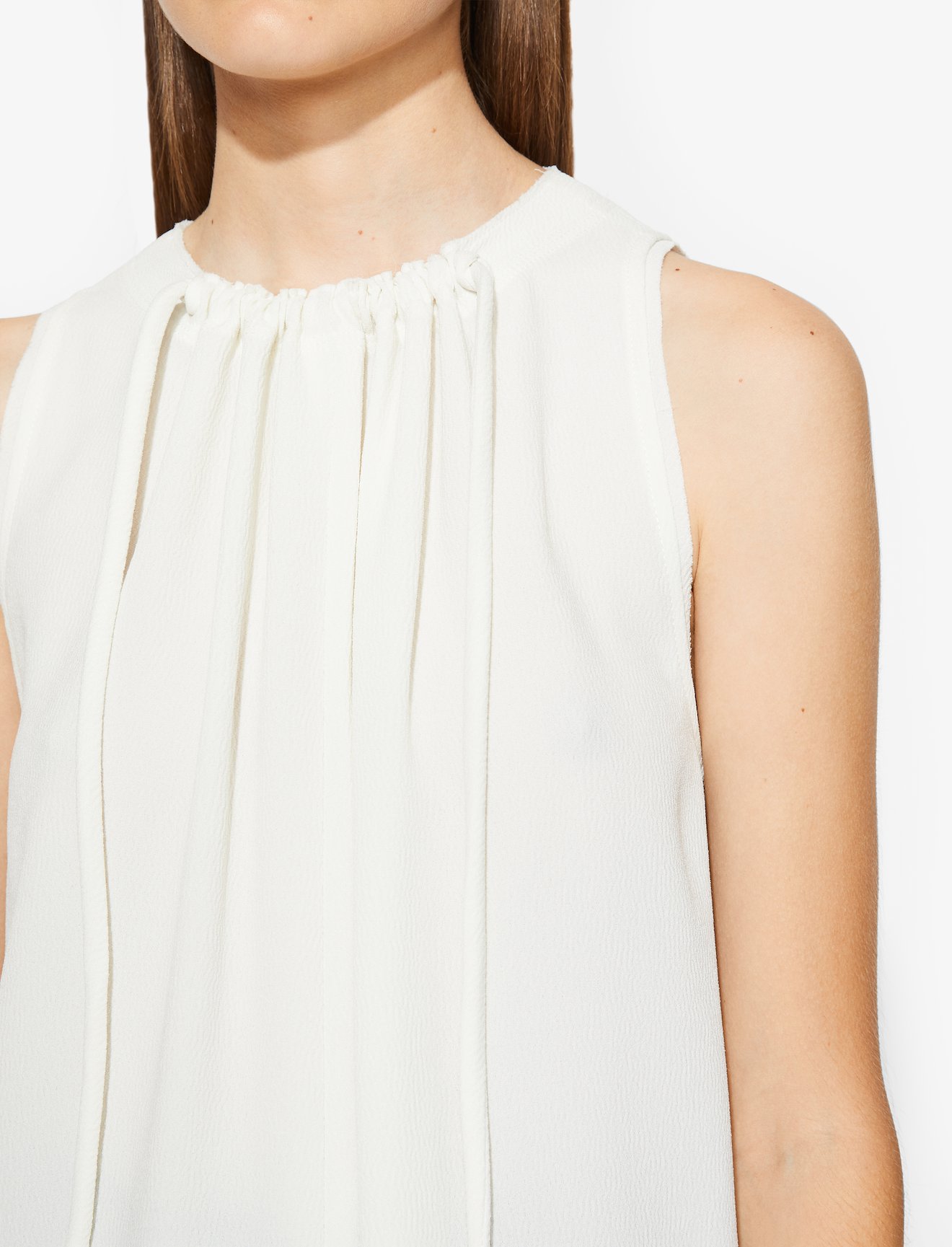 Textured Crepe Cinched Tie Top #4