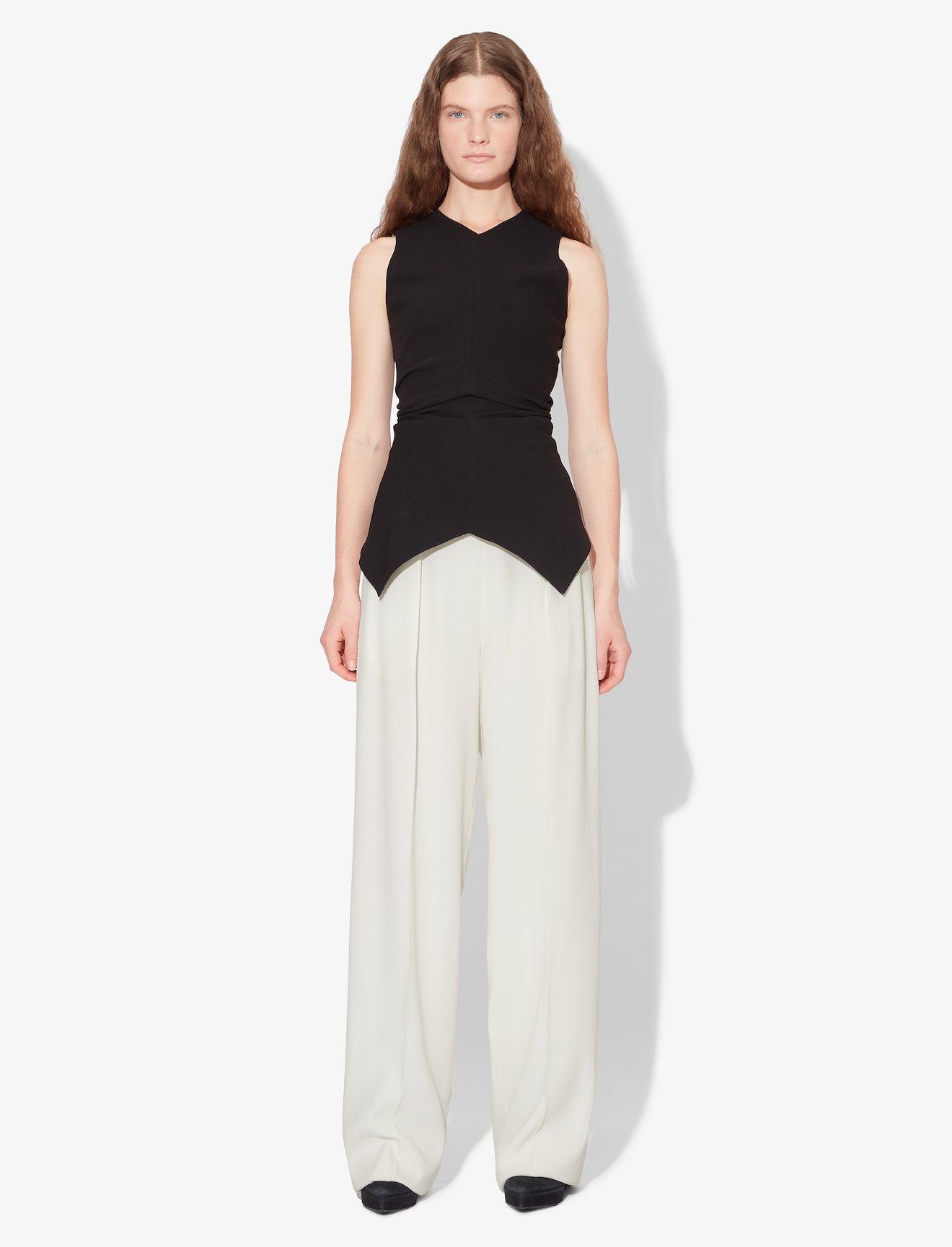 Textured Crepe High Waist Pants #1