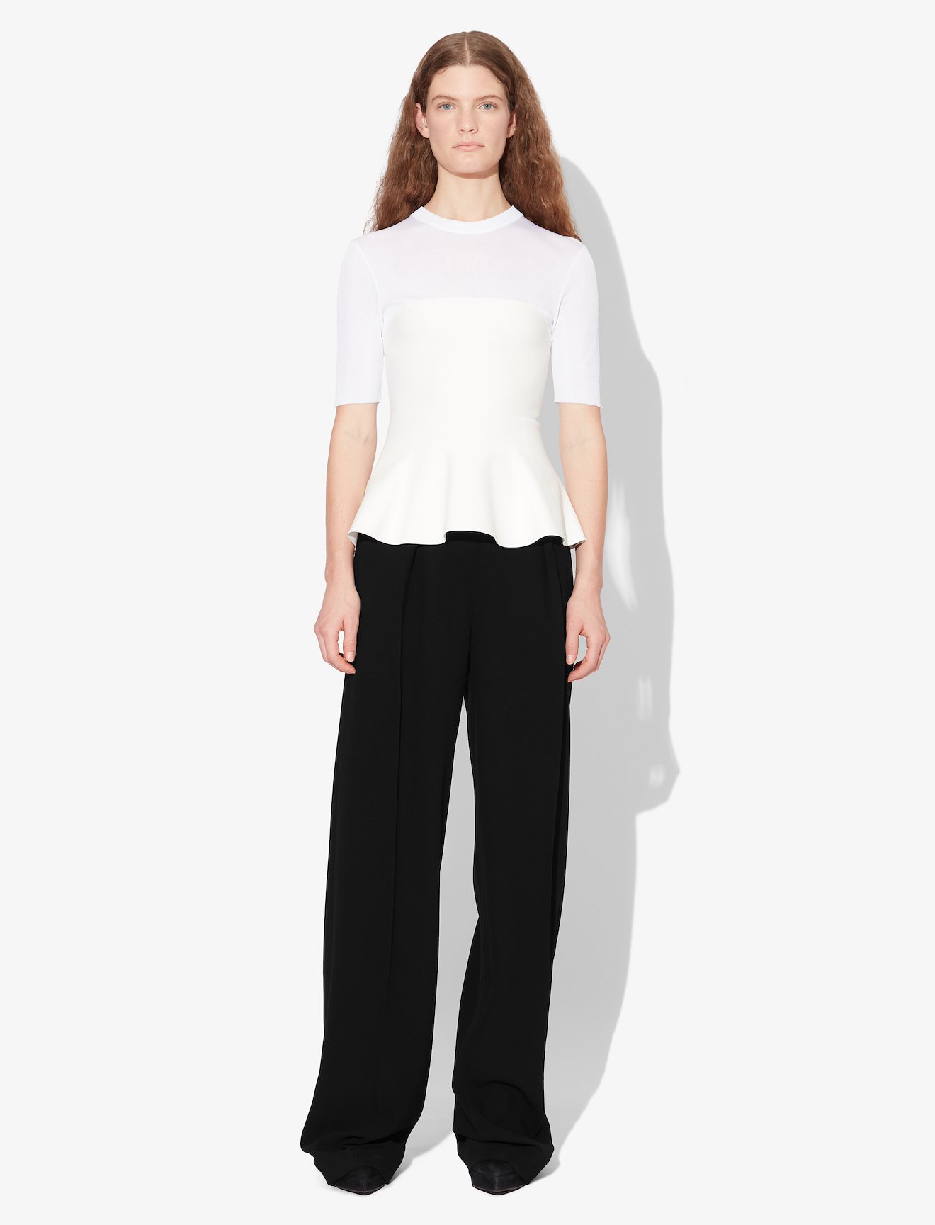 Textured Crepe High Waist Pants #1
