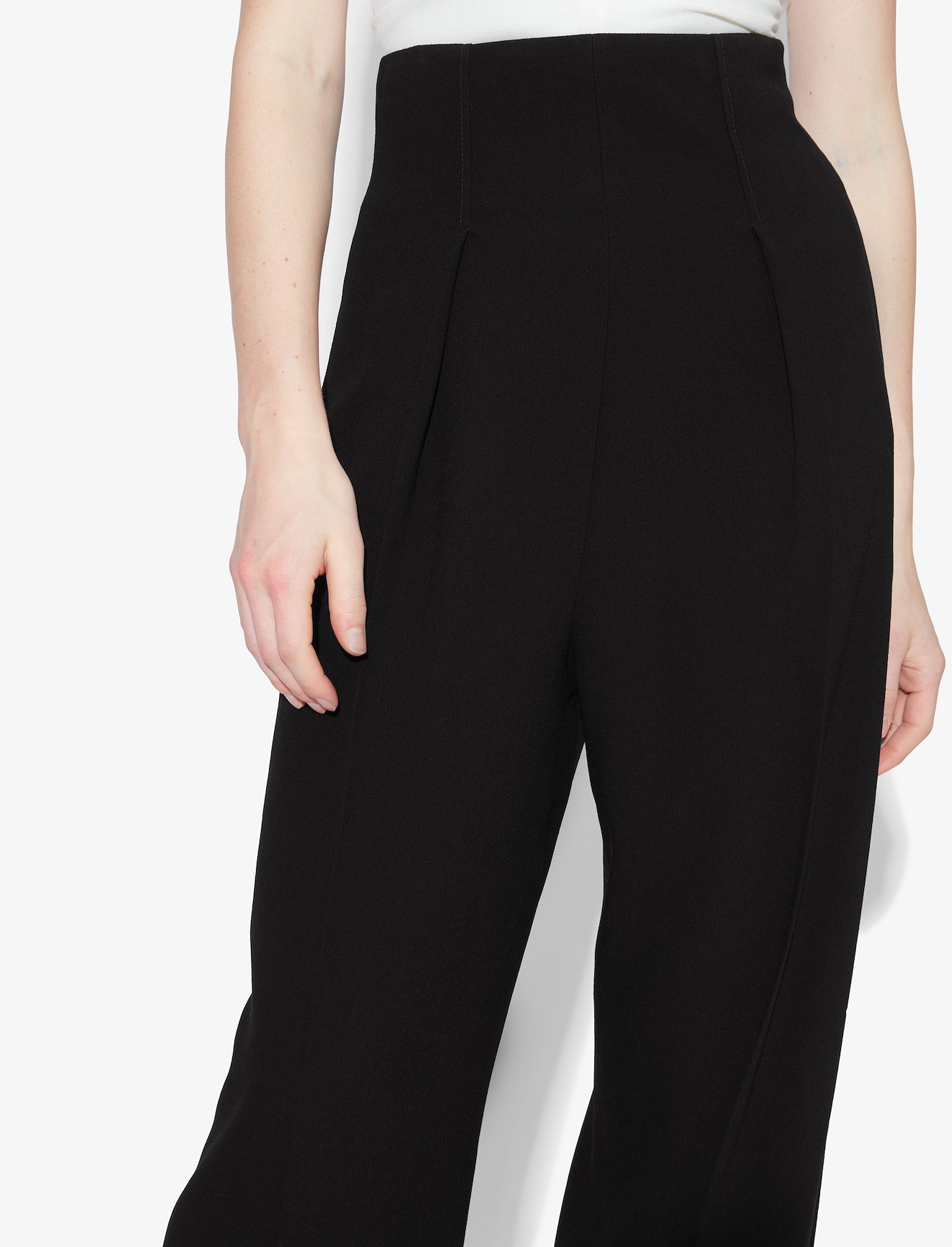 Textured Crepe High Waist Pants #3