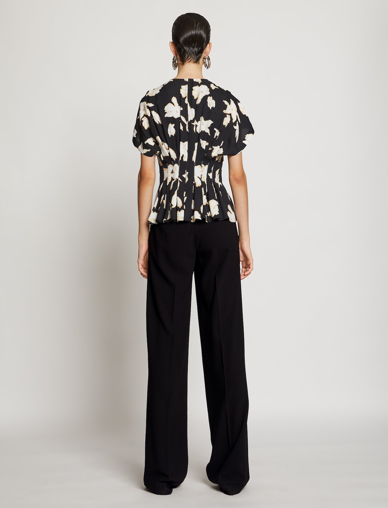 Textured Crepe High Waisted Pants #2