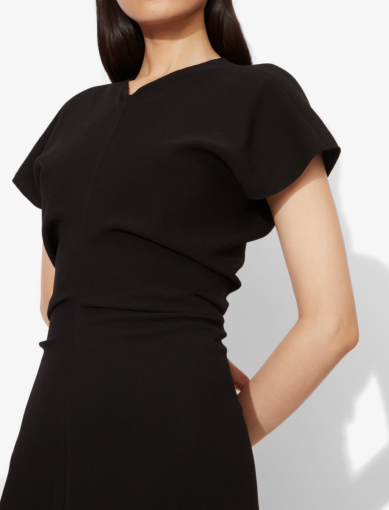 Textured Crepe Short Sleeve Dress #3