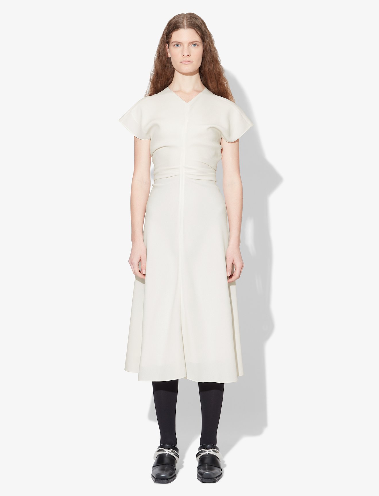Textured Crepe Short Sleeve Dress #1