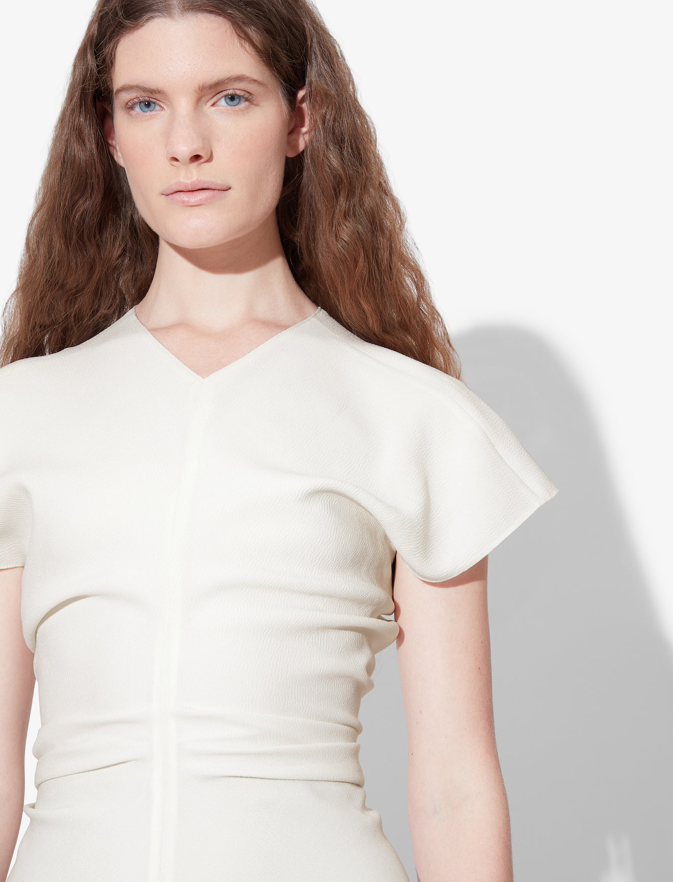 Textured Crepe Short Sleeve Dress #3