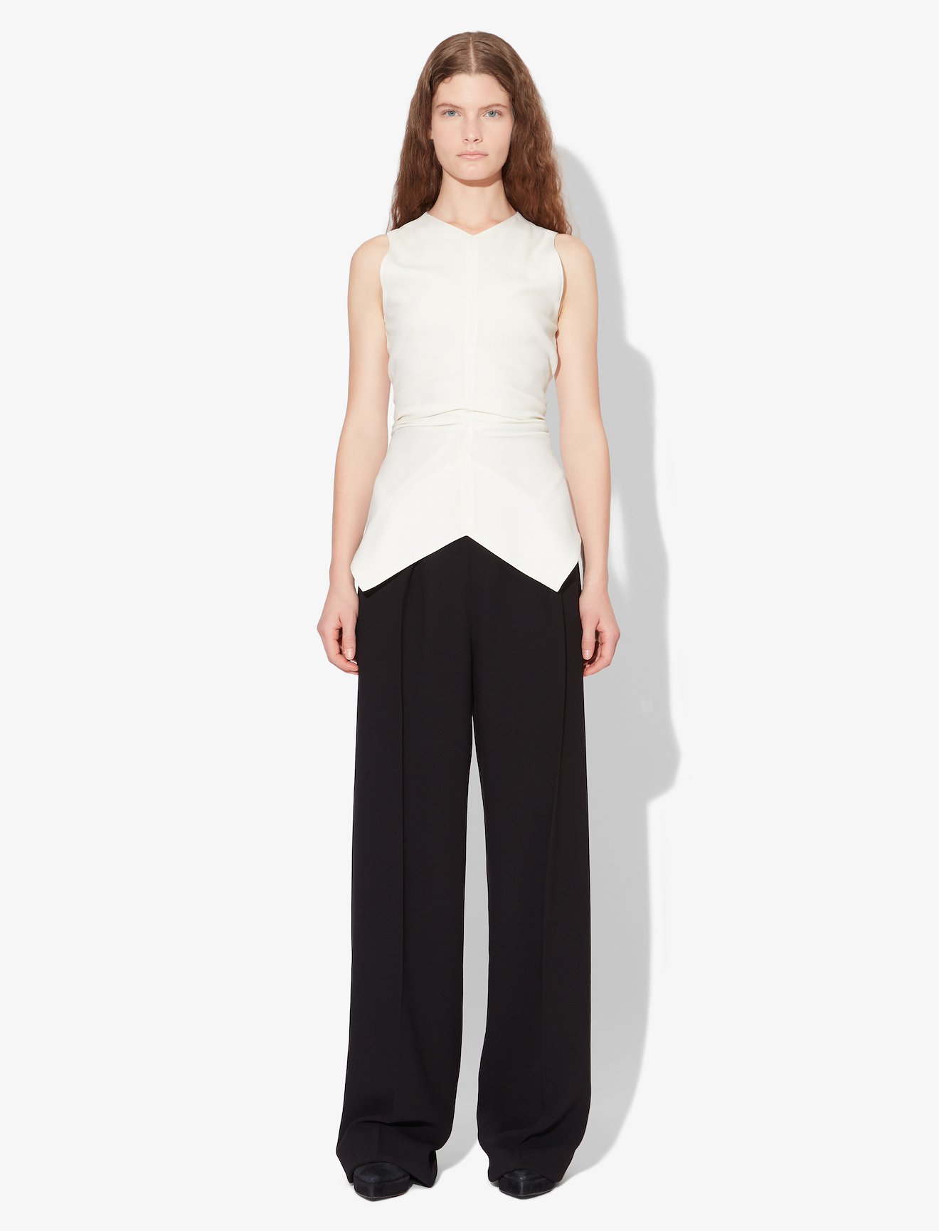 Textured Crepe Sleeveless Top #1