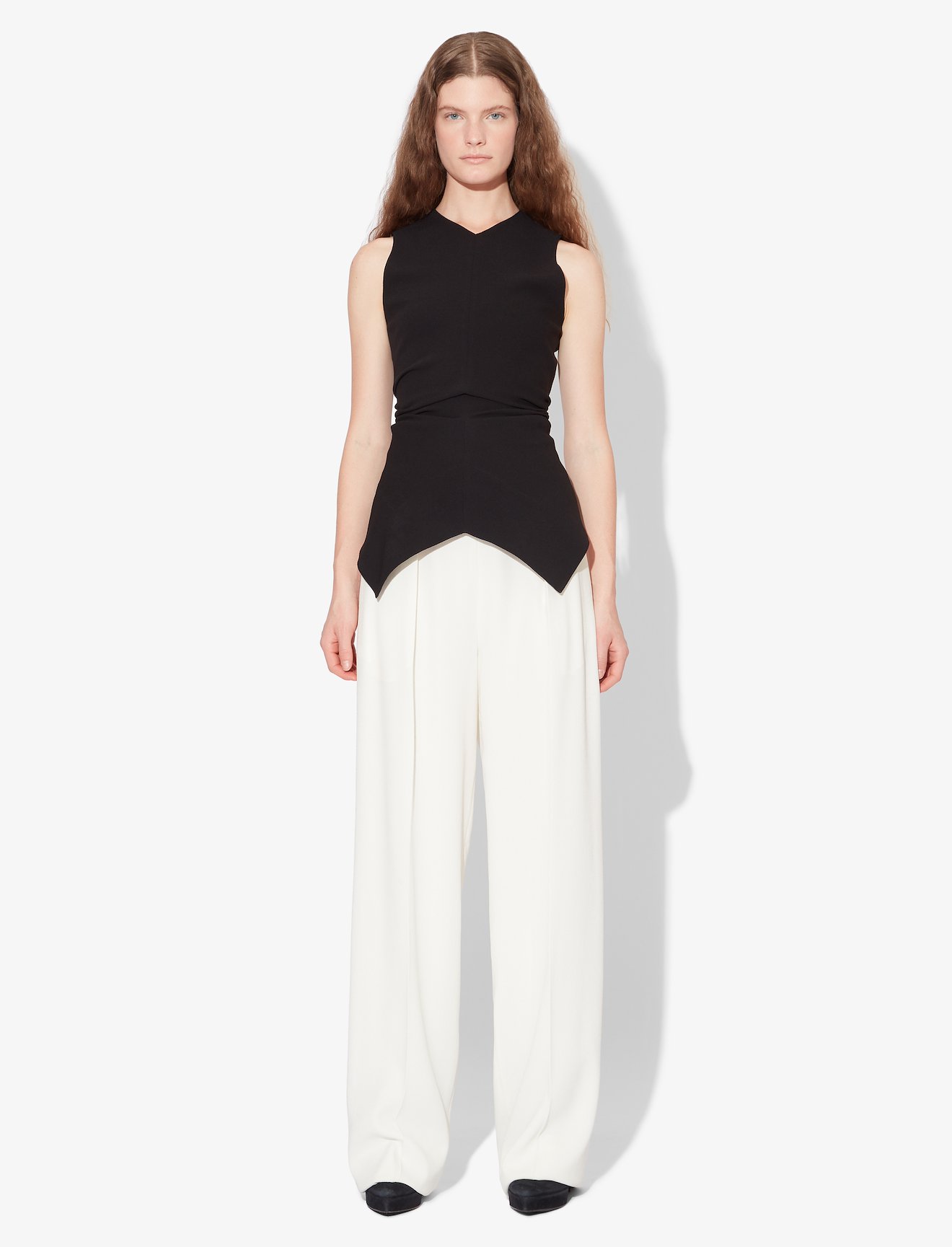 Textured Crepe Sleeveless Top #1