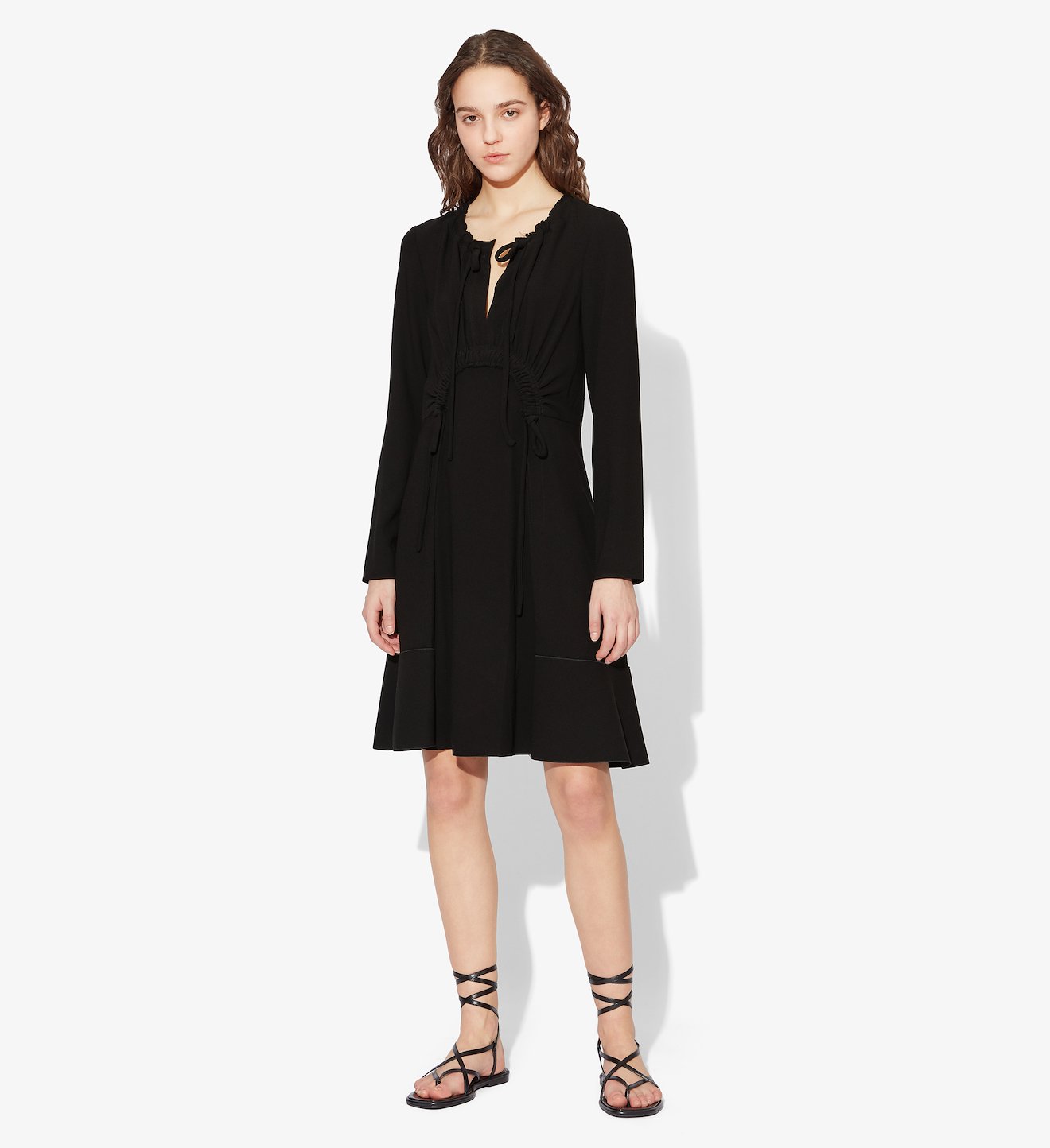 Textured Crepe Tie Detail Dress