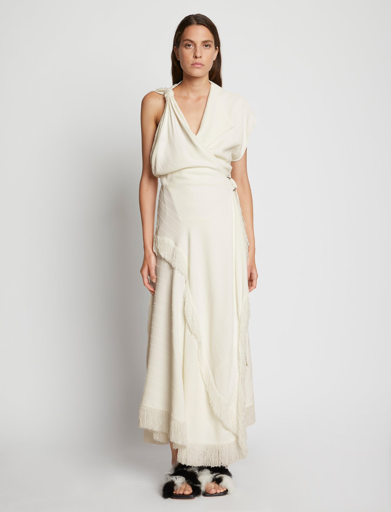 Textured Fringe Crepe Dress #5