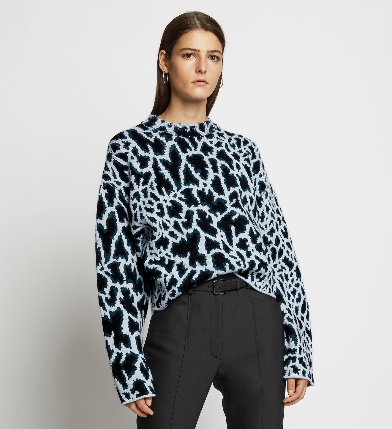 Textured Giraffe Jacquard Knit Top