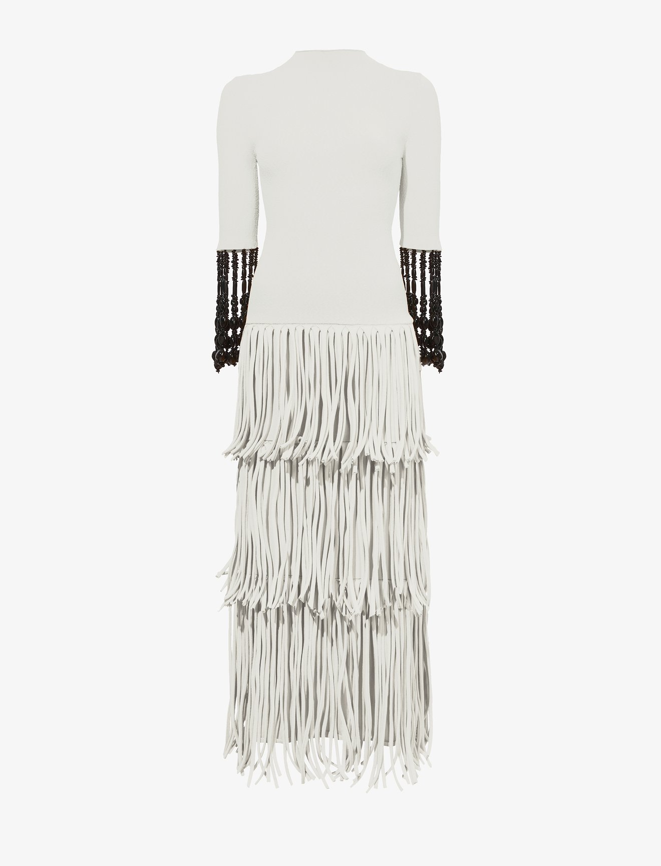Textured Knit Beaded Fringe Dress #3