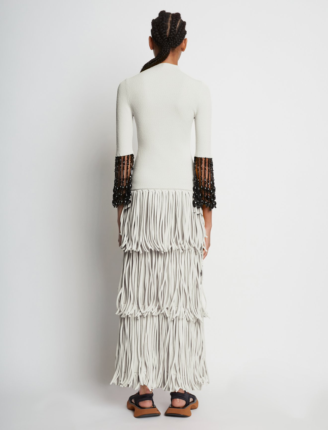 Textured Knit Beaded Fringe Dress #1
