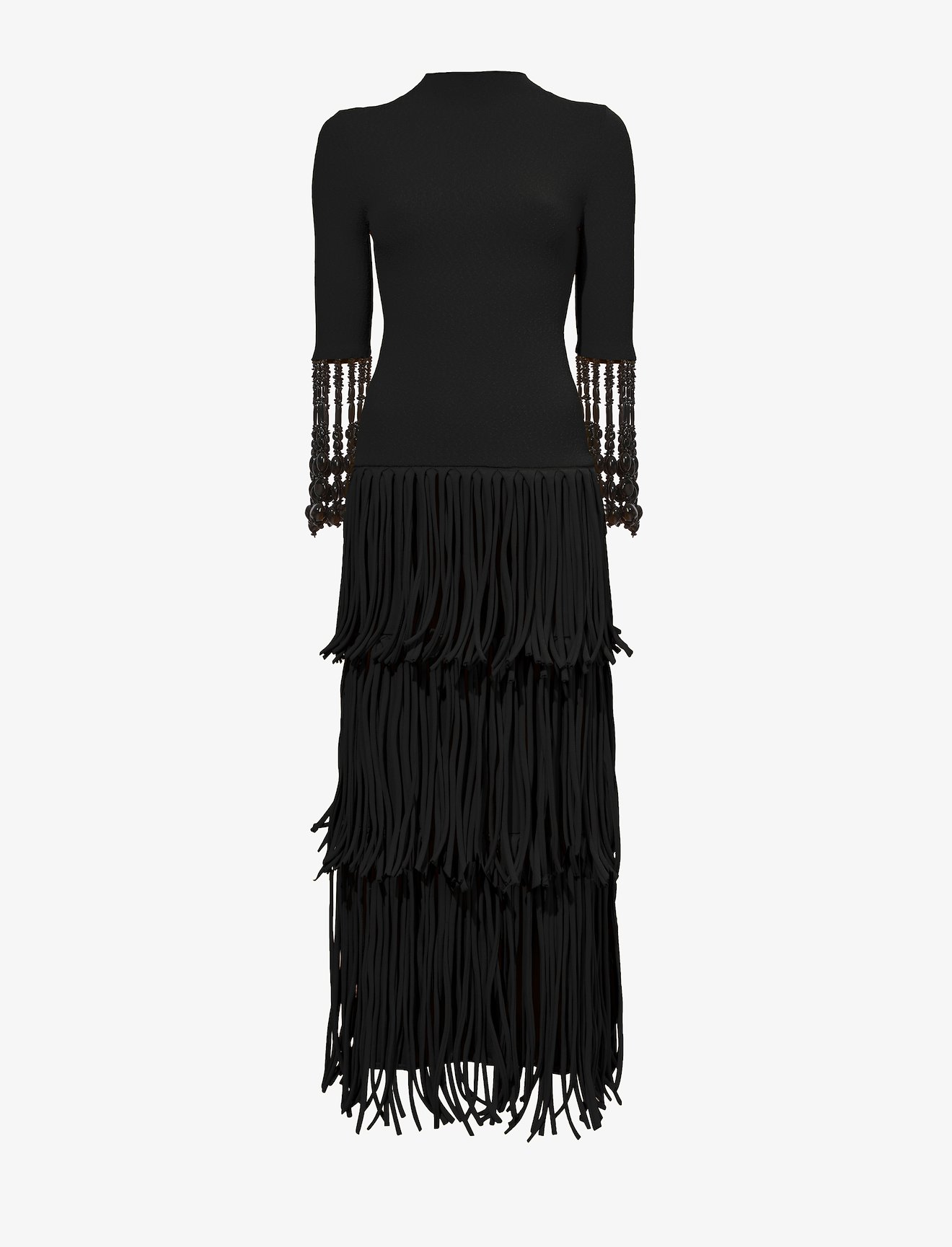 Textured Knit Beaded Fringe Dress #3