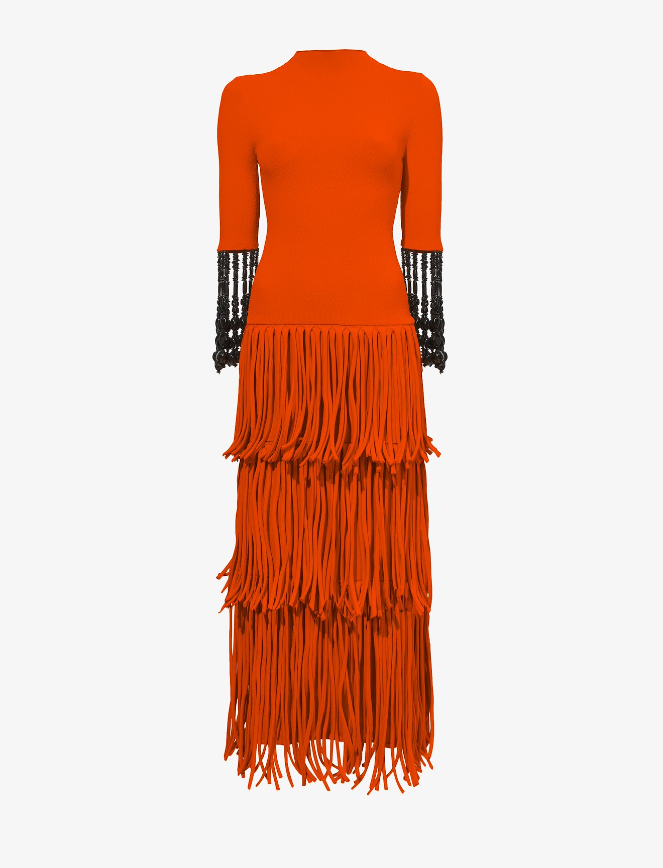 Textured Knit Beaded Fringe Dress #3