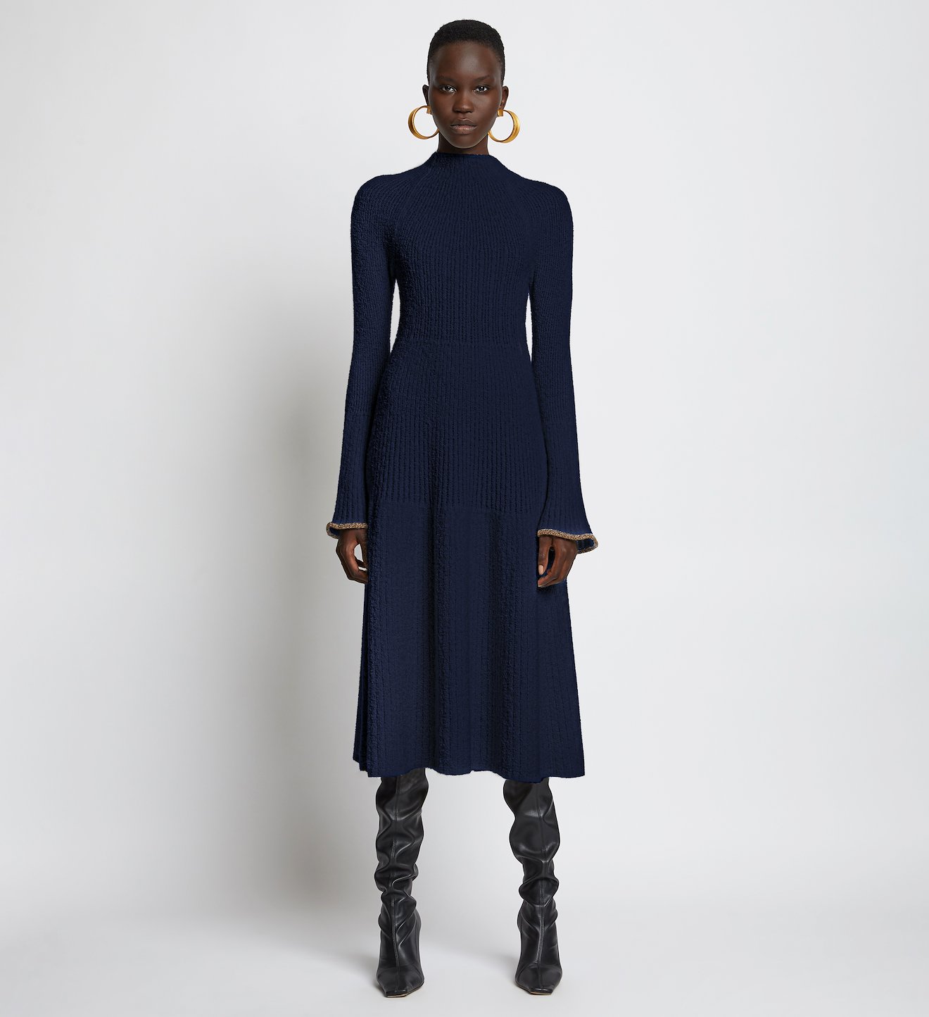 Textured Knit Dress in blue | Proenza Schouler