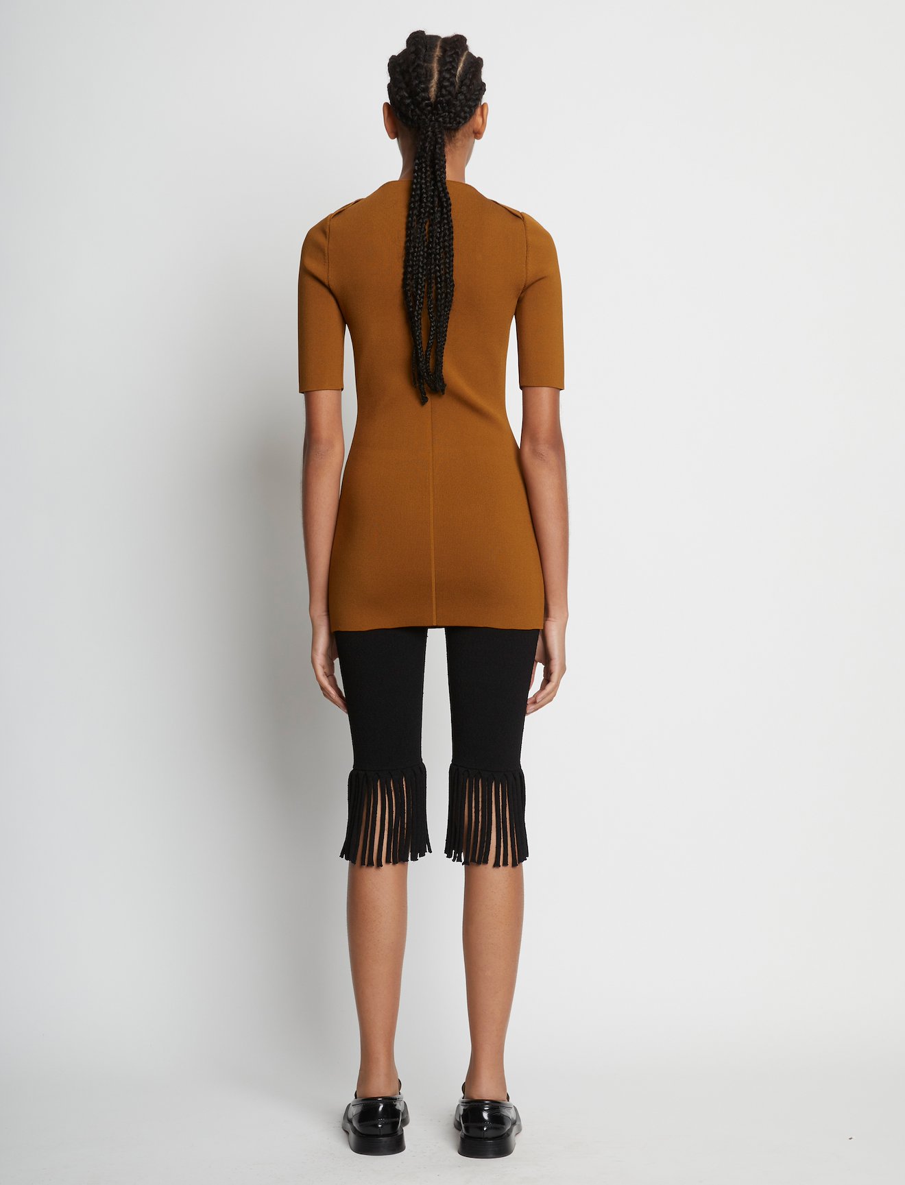 Textured Knit Fringe Bike Shorts #2