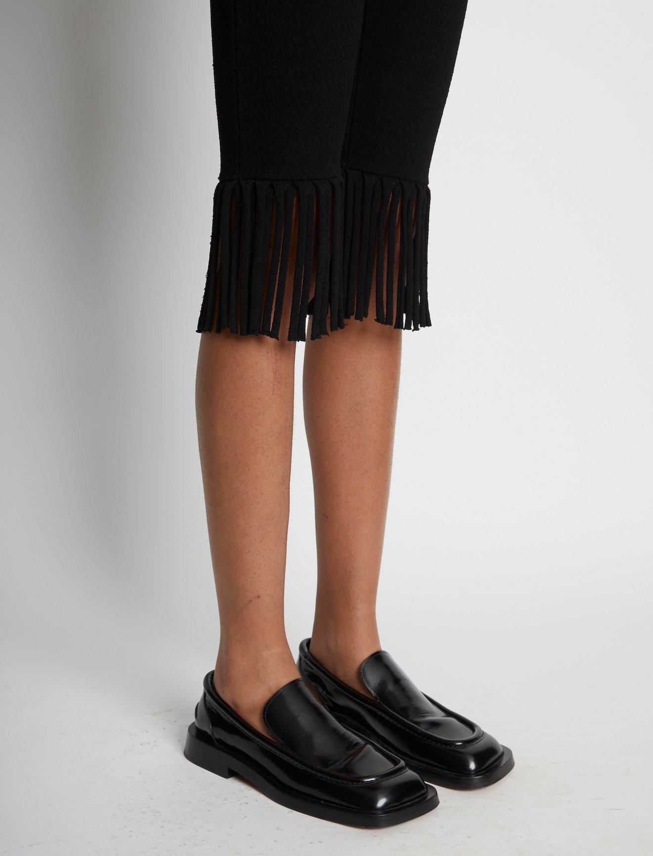 Textured Knit Fringe Bike Shorts #1