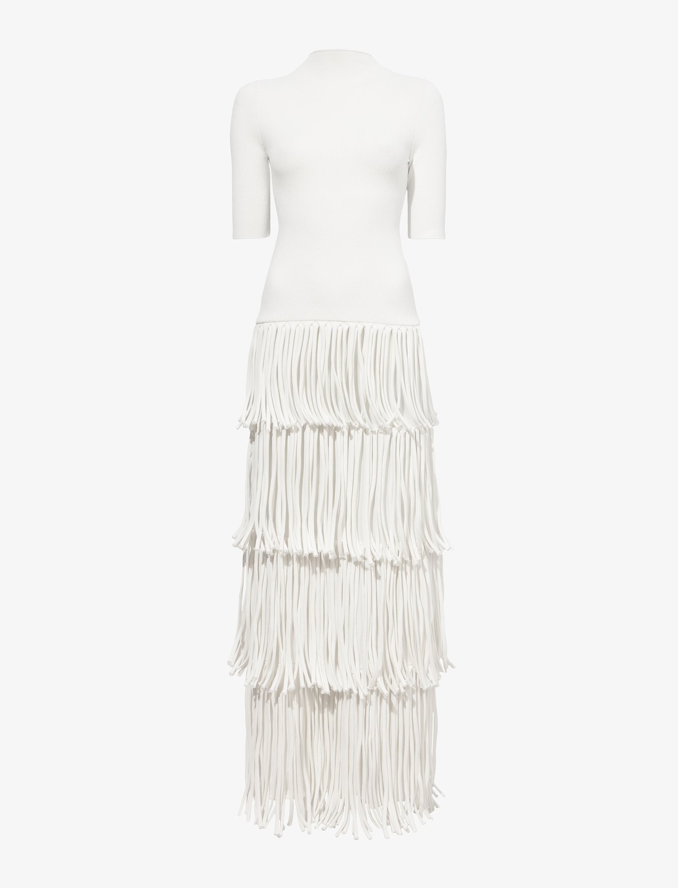 Textured Knit Fringe Dress #4