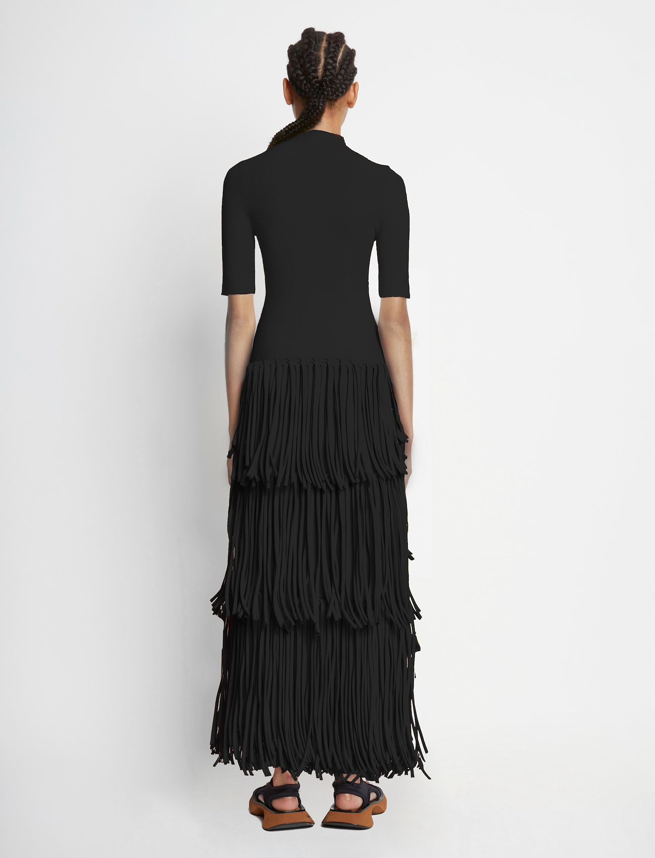 Textured Knit Fringe Dress #1