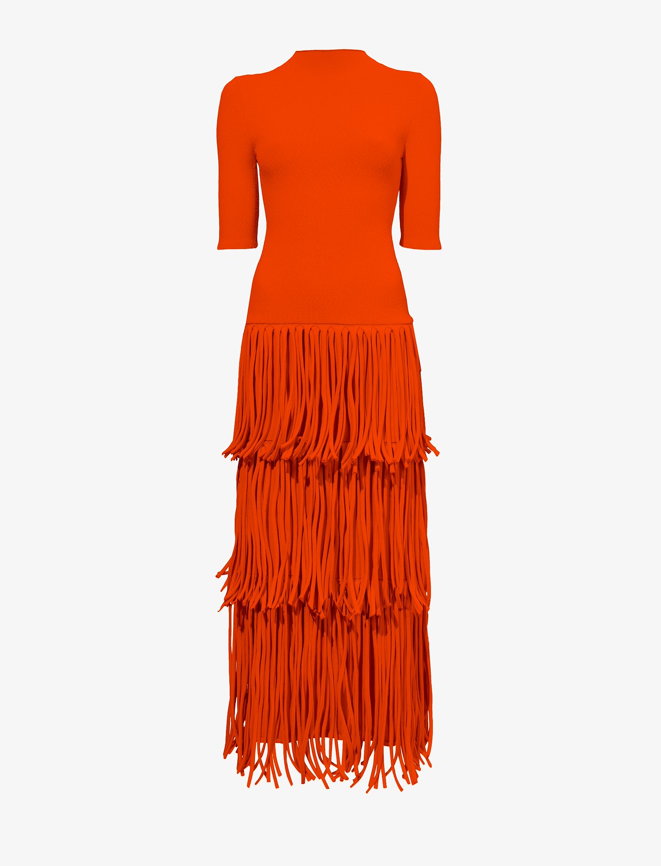 Textured Knit Fringe Dress #4
