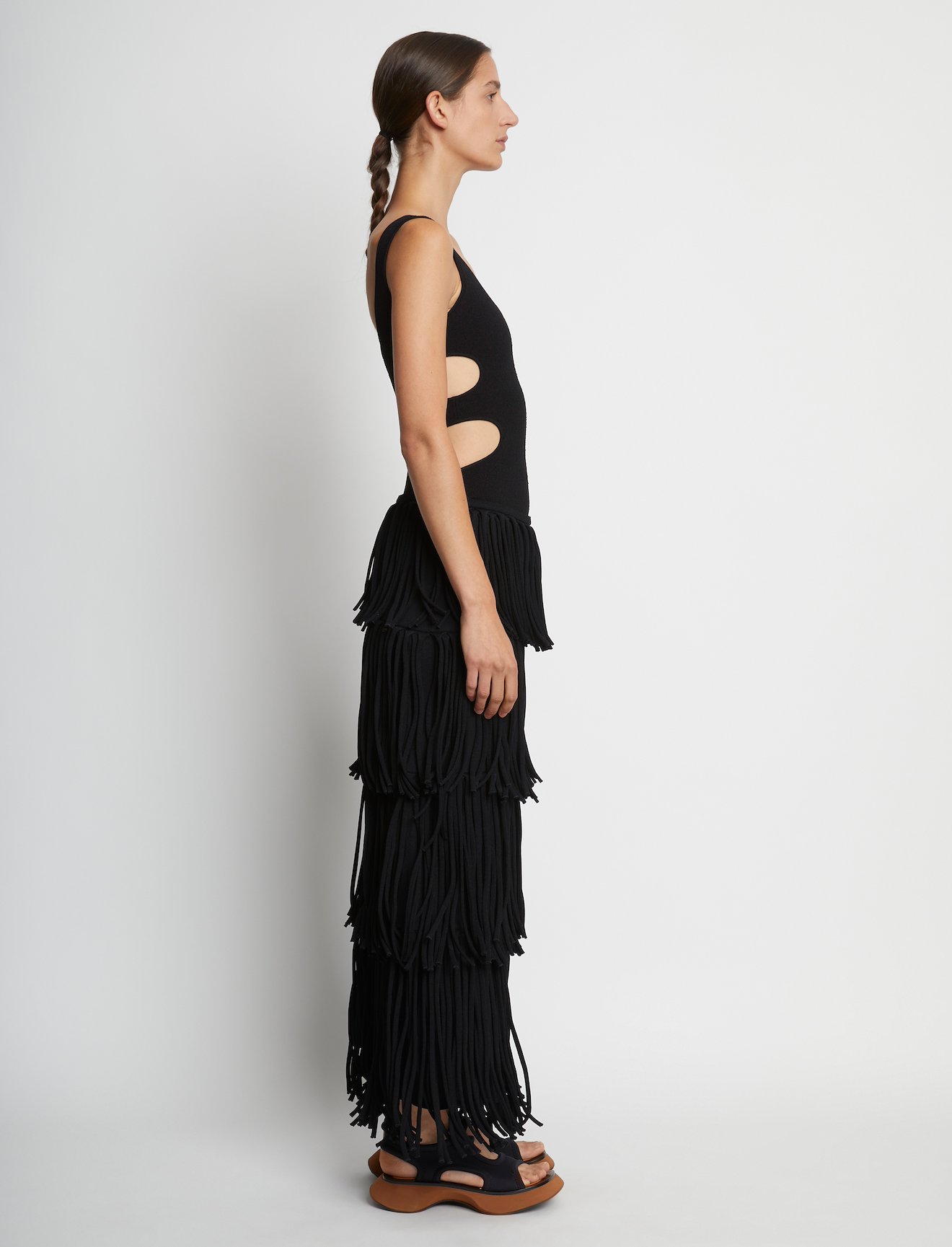 Textured Knit Fringe Skirt #1