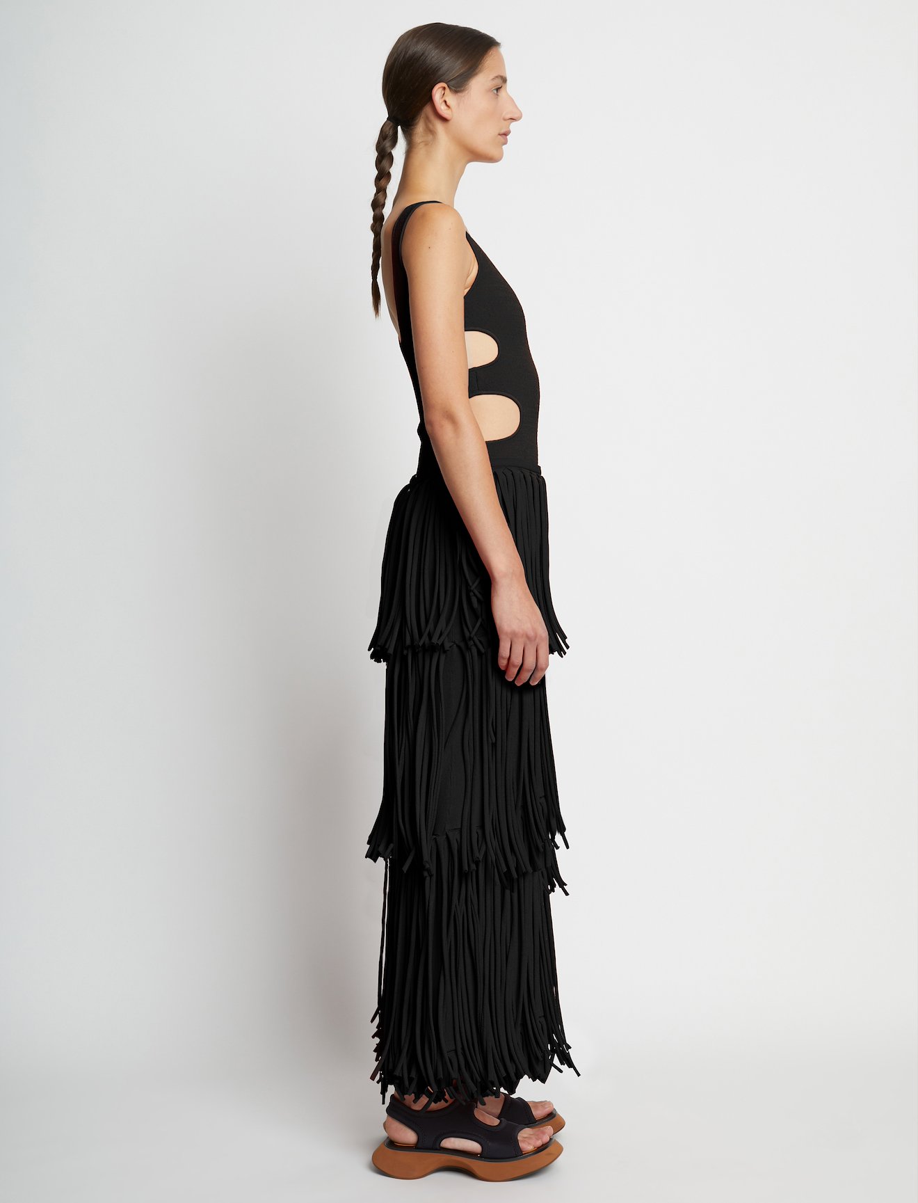 Textured Knit Fringe Skirt #1