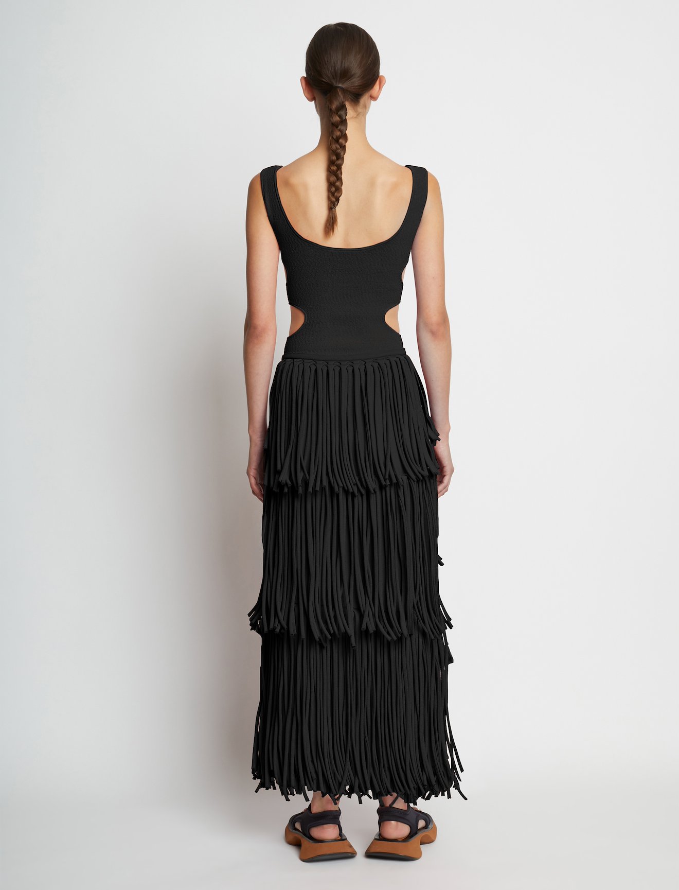 Textured Knit Fringe Skirt #2