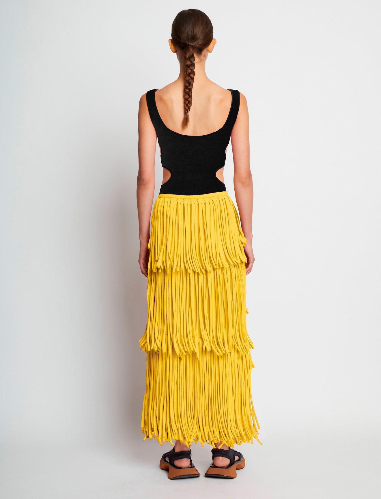 Textured Knit Fringe Skirt #2