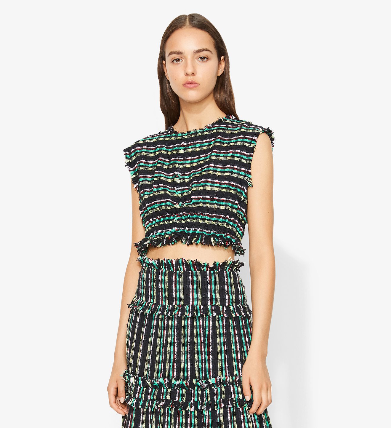 Textured Tweed Crop Top