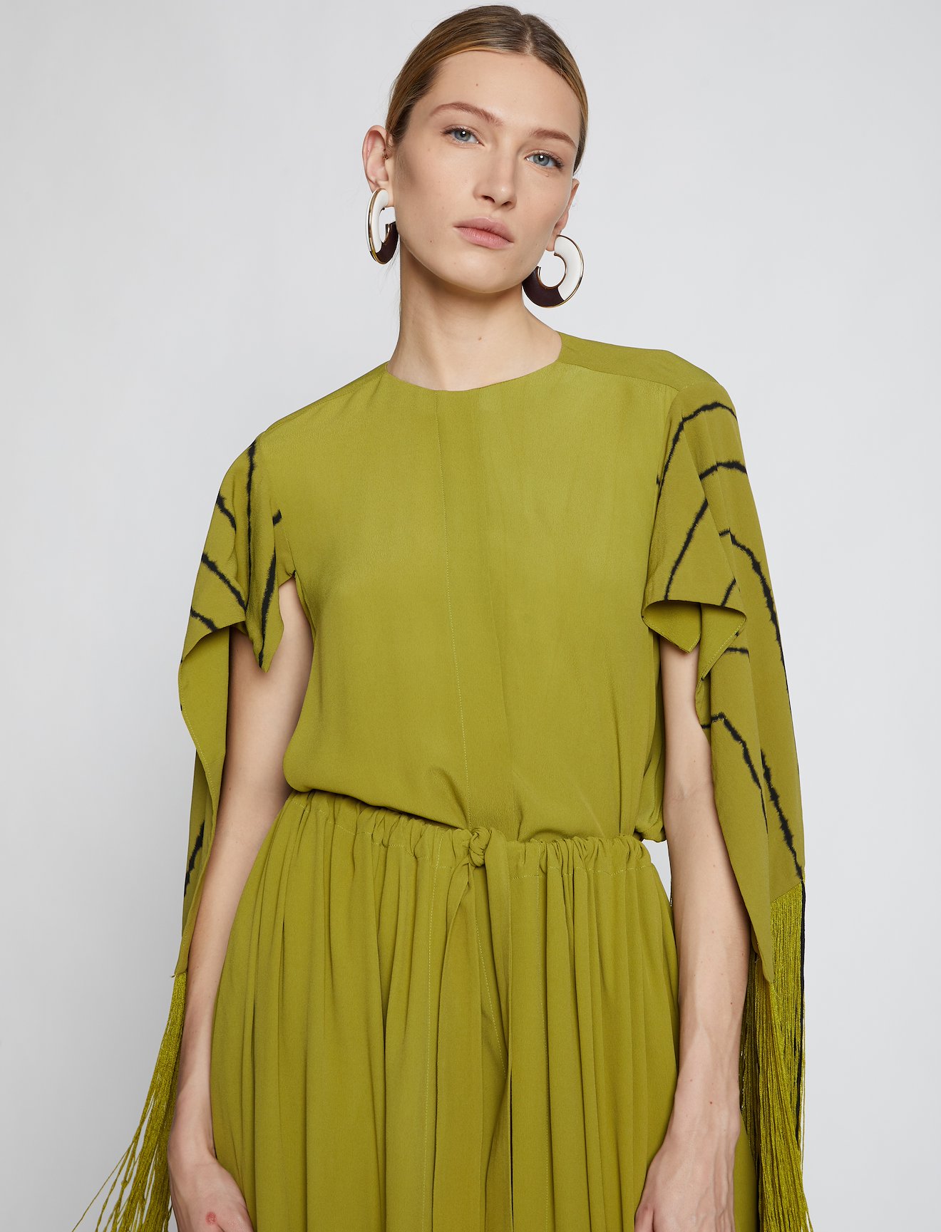 Tie Dye Fringe Gathered Dress #3