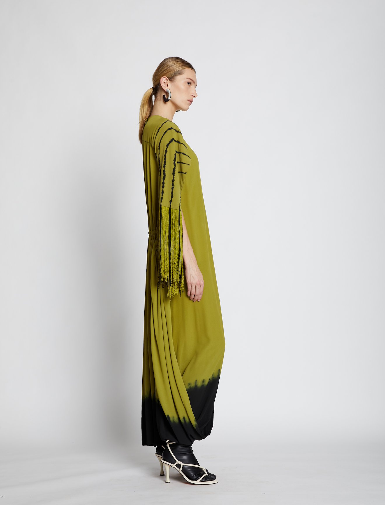 Tie Dye Fringe Gathered Dress #1