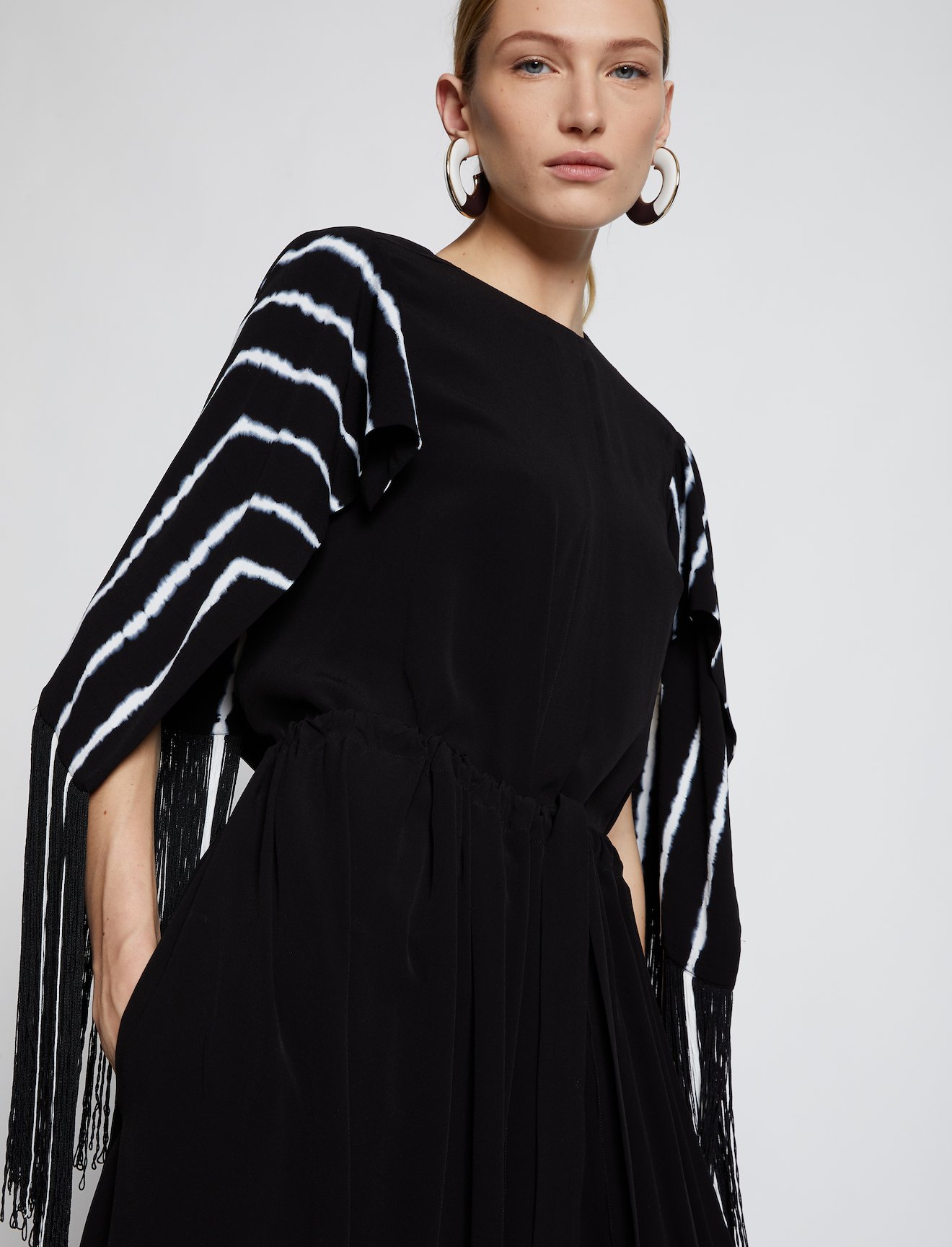 Tie Dye Fringe Gathered Dress #5