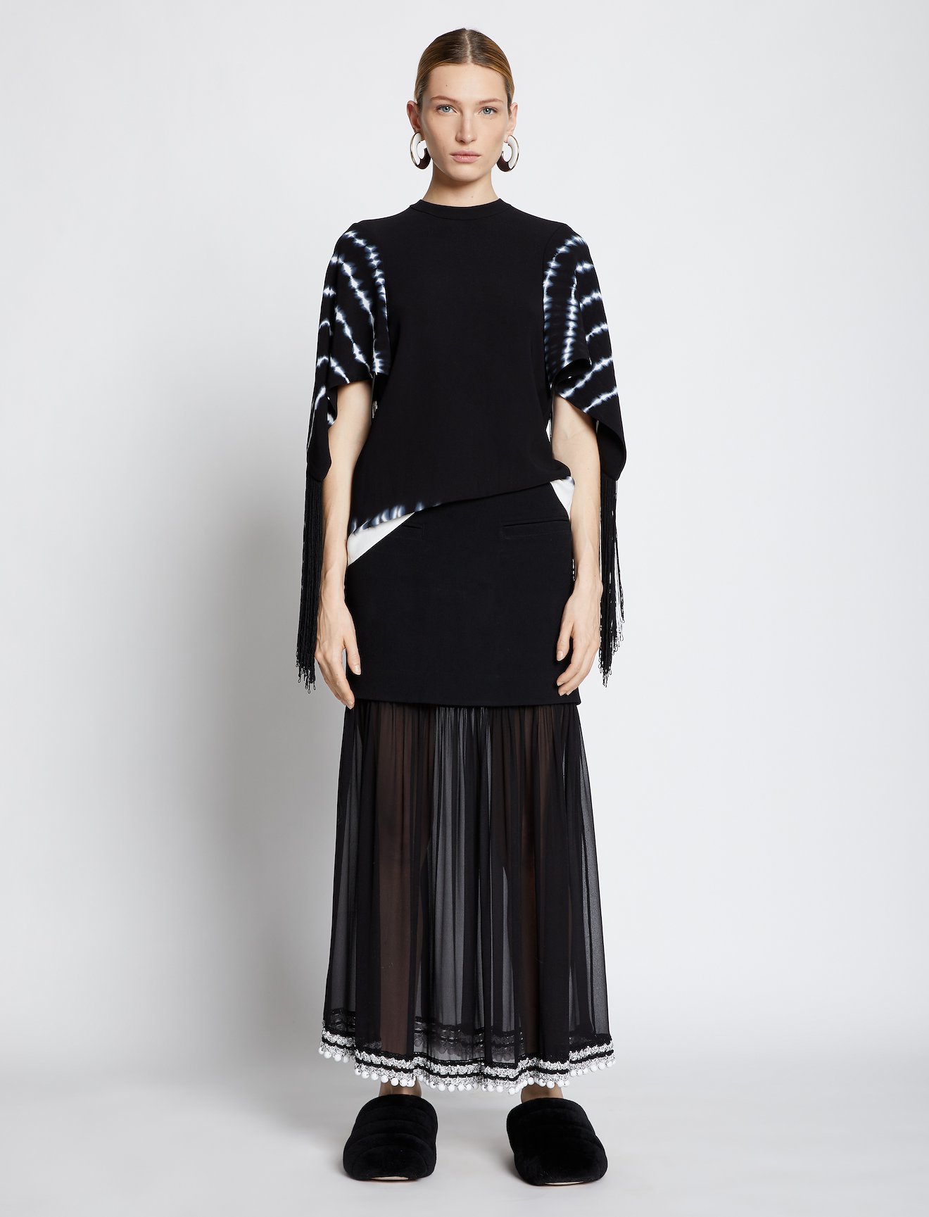Tie Dye Fringe Sleeve Top #1