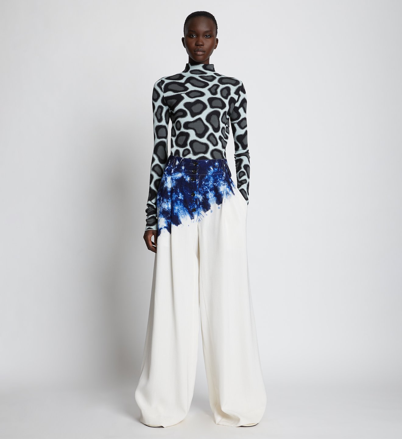 Tie Dye Silk Viscose Pants