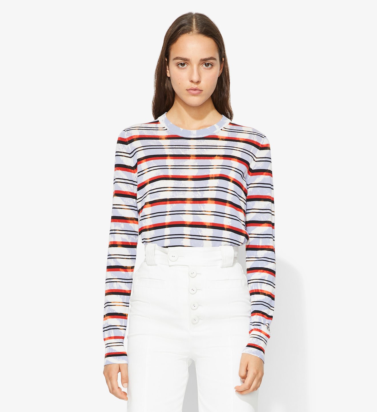 Tie Dye Striped Knit Top