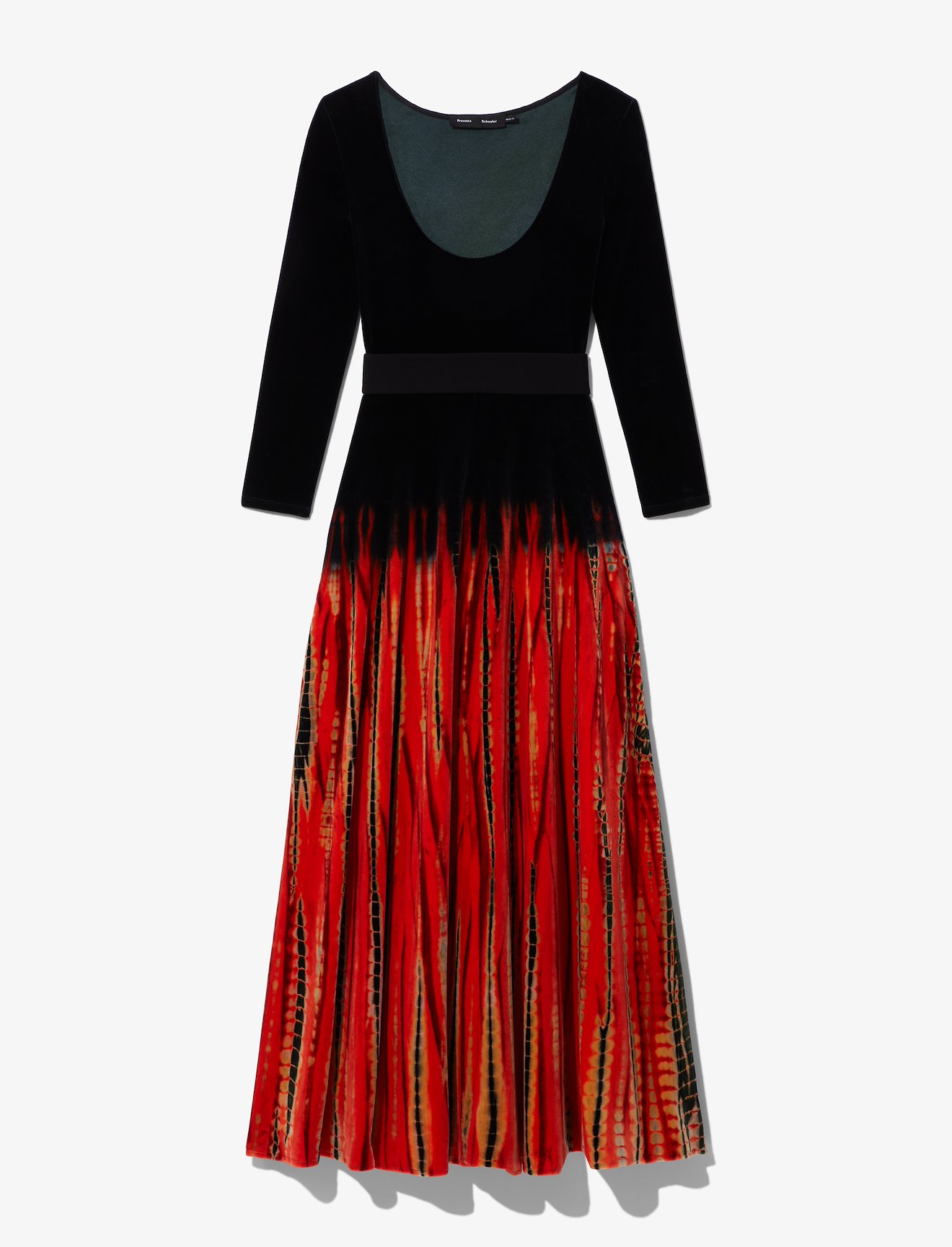 Tie Dye Velvet Scoop Neck Dress #4
