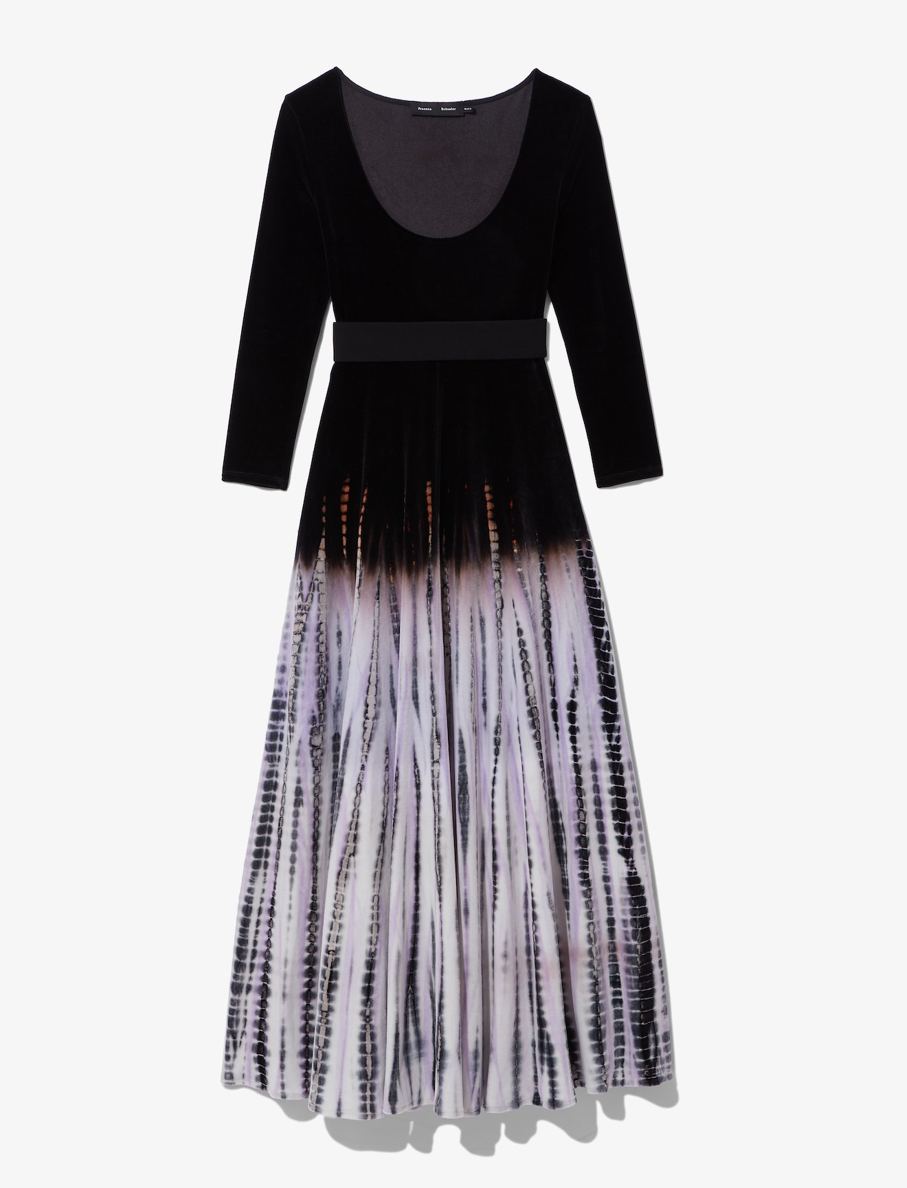 Tie Dye Velvet Scoop Neck Dress #4