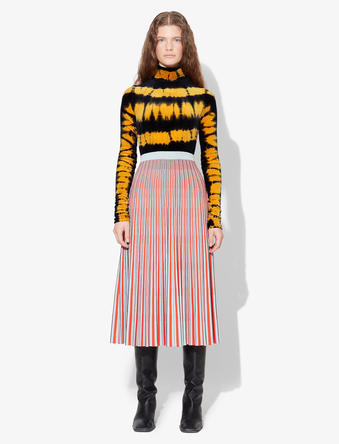 Tie Dye Velvet Turtleneck Top #1