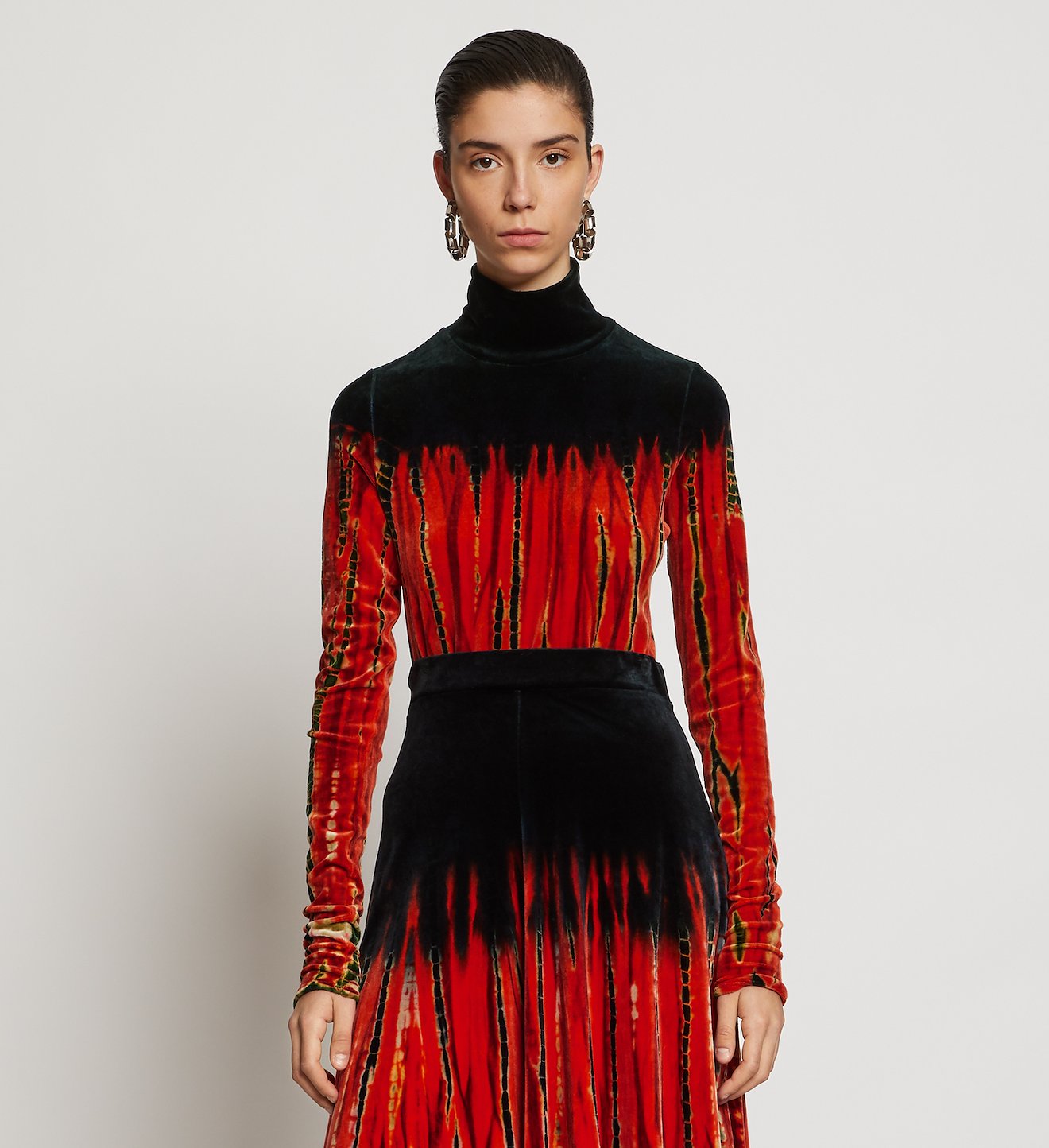 Tie Dye Velvet Turtleneck