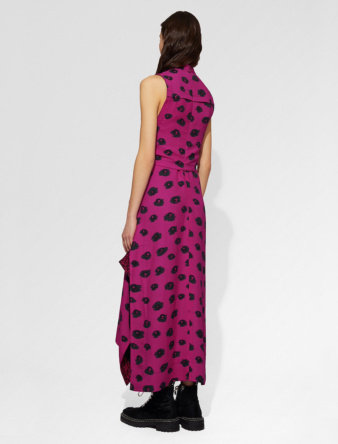 Tie-Front Printed Crepe Dress #2