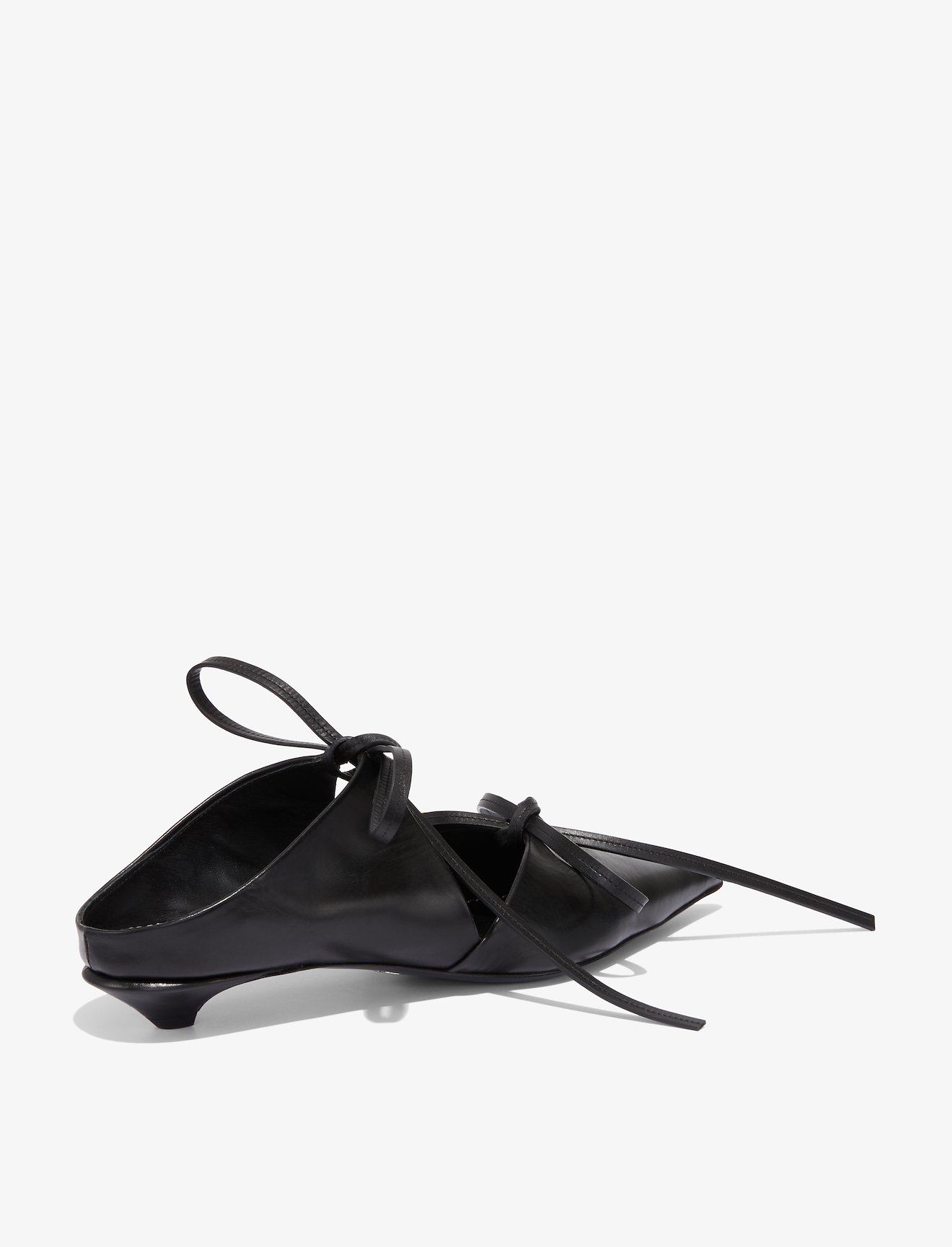 Tied Pointed Toe Kitten Heel Mules #2