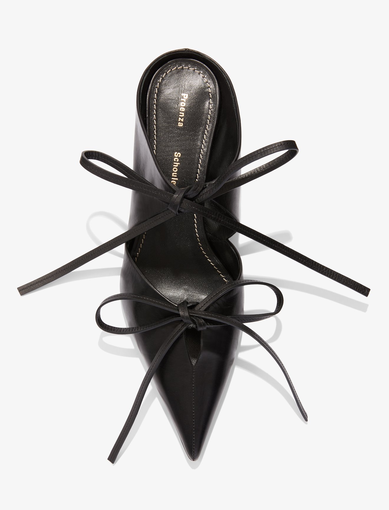 Tied Pointed Toe Kitten Heel Mules #3