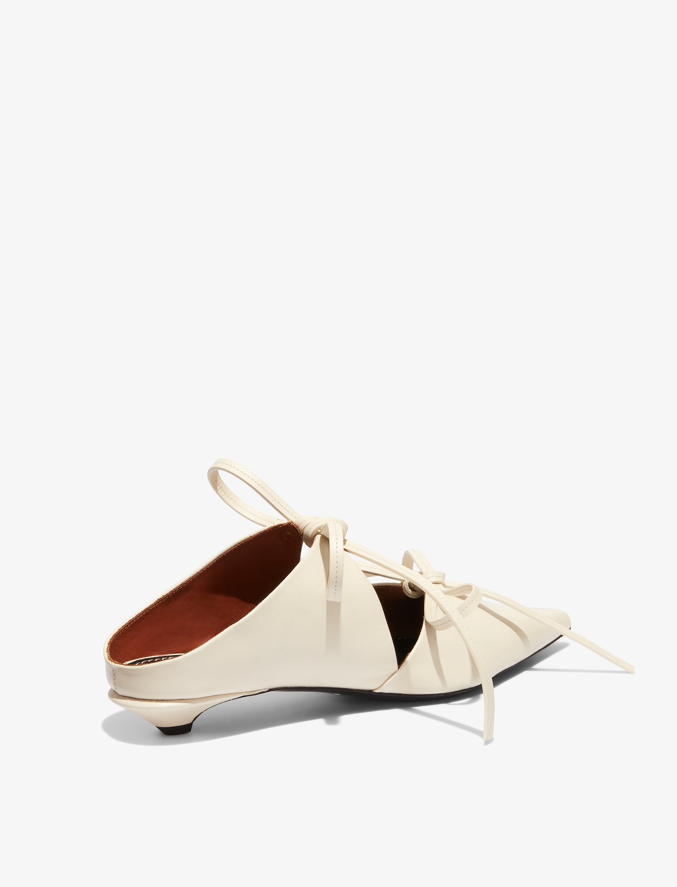 Tied Pointed Toe Kitten Heel Mules #2
