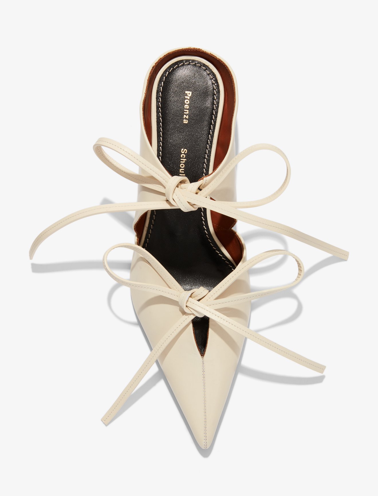 Tied Pointed Toe Kitten Heel Mules #3